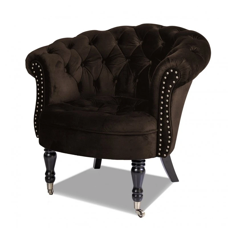 Фотьойл Честърфийлд Людовик, винтидж кафяв